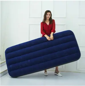 Colchón de aire inflable de un solo tamaño, cama plegable portátil para campamento