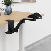 EH01 Support de coude de bras de pince de bureau en aluminium pour bureau à domicile Repose-bras réglable pour une utilisation sur un bureau d'ordinateur