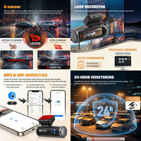Caméra de tableau de bord Podofo 4K+4K à double objectif, moniteur de rétroviseur de voiture 3,19'', enregistrement en boucle, vision nocturne, WIFI, GPS, enregistreur de boîte noire de voiture ODM