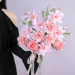 Fleurs artificielles Timo, bouquet de fleurs en soie Monet Garden, bouquet à main, décoration pour la maison, décoration de remise de diplôme - Product Image 2