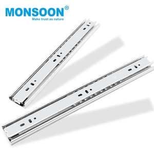 Sắt thép cán nguội tủ đồ nội thất Kính thiên văn kênh bóng mang trượt <span class=keywords><strong>45mm</strong></span> chiều rộng ngăn kéo hướng dẫn trượt cho ngăn kéo - Product Image 3