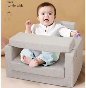 Sofá de tela para bebé, asiento de suelo anticaída para bebés, silla de soporte suave para niños pequeños, cojín para actividades, alimentación y sala de estar - Product Image 1