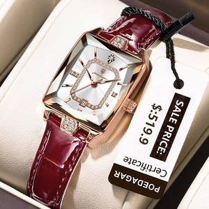 Montre à quartz rectangulaire étanche pour homme 785, bracelet en cuir véritable, luxe simple, lumineuse, résistante à l'eau 3 ATM - Product Image 2