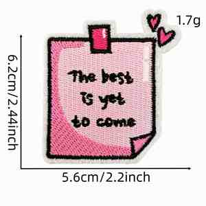 New Iron on pink Tones Embroidered Cartoon Inspirational English Patches for Decorative Clothing Bags <b>Accessories</b> - Product Image 5
