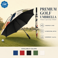 Grand parapluie de golf coupe-vent avec imprimé artistique géométrique abstrait, protection solaire et pluie pour le golf, les voyages et les événements professionnels