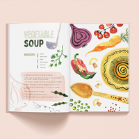 Livre de recettes et de cuisines saines personnalisé de haute qualité, couverture rigide, impression offset en couleur