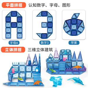 Vendita calda foglio magnetico del mondo del <span class=keywords><strong>mare</strong></span> puzzle fai da te assembleassemblaggio castello educativo magnetico blocco di costruzione giocattoli - Product Image 4