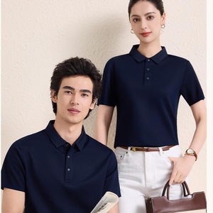 Polo de Algodón Azul Marino Unisex, Transpirable, Ropa de Trabajo de Verano, Manga Corta, con Etiqueta y Etiquetas Adicionales - Product Image 1