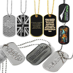 Hersteller-Personalisierte 2D 3D Gravierte Logo Metall Herren Personalisierte Hundemarken Weiche Emaille Hundemarken mit Spruch oder Buchstaben Anhänger Halskette - Product Image 1