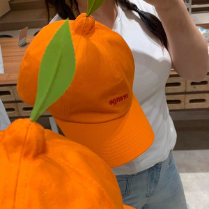 Orange Baseball Cap With Lettering Duckbill Sun <b>Hat</b> Unisex <b>Summer</b> Style - Product Image 3