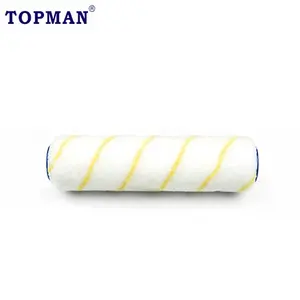 TOPMAN 10 "weiß mit gelbem Streifen Acryl mittel flor Farb roller Abdeckung