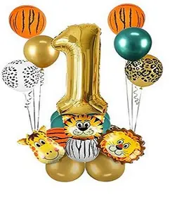 18 Pcs Jungle Safari Ballon Tijger Leeuw Graffe Folie Ballonnen Dier Ballonnen Voor Kind Verjaardag Feestartikelen