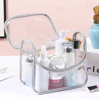 Sacs de maquillage transparents en PVC Colefa pour femmes, vente en gros, style moderne, portables, minimalistes, étanches, trousse de toilette de voyage