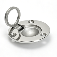 Anneau de tirage encastré rond de 55 mm en acier inoxydable AISI 316, quincaillerie marine, anneau de tirage encastré pour trappe de bateau, accessoires de yacht