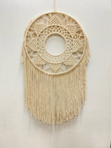 Attrape-rêves en coton naturel fait à la main Tenture murale Art déco pour la maison Décoration de jardin Artisanat tissé à la main pour l'anniversaire Ramadan - Product Image 2