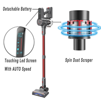 Aspirateur à manivelle V8 29KPa à forte aspiration avec écran LED et outil de nettoyage automatique des poussières, aspirateur pour la maison, les poils d'animaux, les tapis