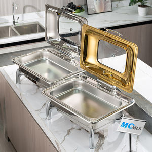 Catering de lujo <span class=keywords><strong>Buffet</strong></span> Chaffing Platos de acero inoxidable de lujo Chafing Platos Set China Square <span class=keywords><strong>Buffet</strong></span> Calentador de alimentos para Catering - Product Image 3