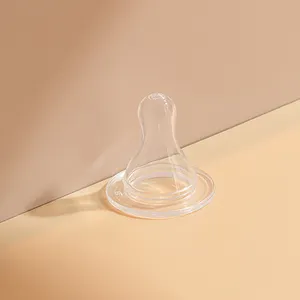 Tetina de silicona con agujero para bebé, repuesto de botella de flujo suave Natural, estándar, transparente, alta calidad