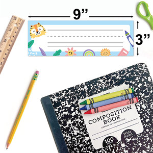 Autocollants inscriptibles personnalisés Plaques d'identification de bureau 25PCS Cartes de rentrée des étudiants en papier couché pour la salle de classe Cartes nominatives de bureau Autocollants - Product Image 3