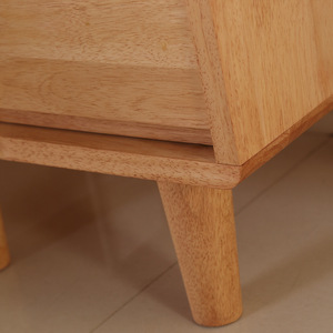 Table de chevet nordique en bois massif avec rangement pour ensemble de meubles de chambre - Product Image 2