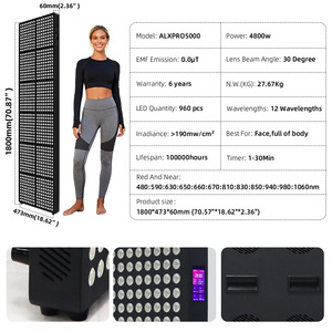 Panneau de luminothérapie rouge professionnel 4800W, contrôle multi-canaux, écran tactile, 12 longueurs d'onde pour la maison et les salons de beauté - Product Image 2