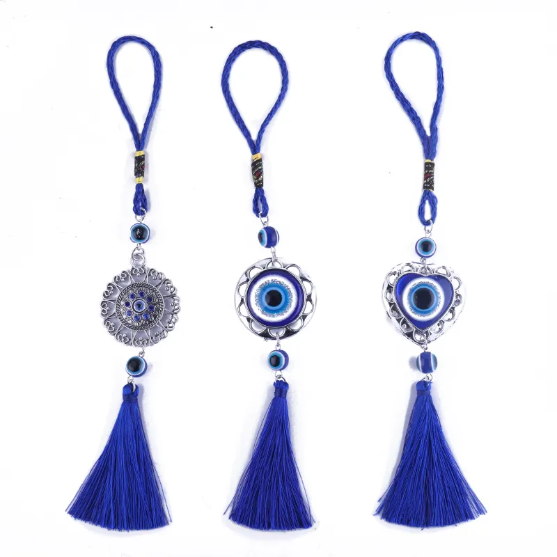 Blue Evil Eye Amulet Hand Protection Charm Key holder Good Luck Car wall hanging decoration