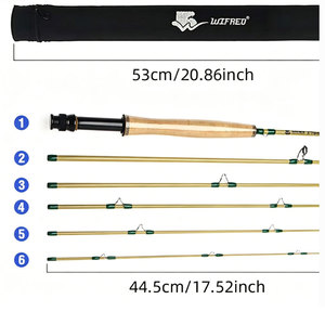 Canne à pêche à la mouche WIFREO 8 pieds 4WT en fibre de carbone légère pour la pêche en eau salée, rivière, lac, ruisseau, 87g, action rapide, portable - Product Image 3