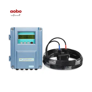 AOBO Clamp on Ultrasonic Flow Meter Wall Mounted Converter for Water with LCD Display OEM and ODM Supported