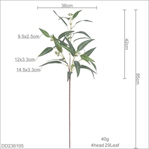 Tiges d'eucalyptus artificielles à feuilles longues, feuillage réaliste avec bourgeons pour la décoration de la maison <span class=keywords><strong>et</strong></span> des mariages - Product Image 4