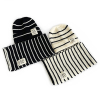 Enfants hiver écharpe chapeau ensemble 5-12 ans tricoté deux pièces chaud tricot bonnet et écharpe
