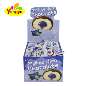 Bonbons ronds en gros en forme de guimauve enrobés de chocolat et fourrés à la <span class=keywords><strong>confiture</strong></span> de myrtilles - Product Image 2