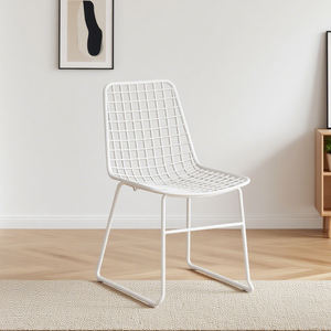Bol <span class=keywords><strong>Bertoia</strong></span> en métal pour meubles de maison moderne, chaise en fil de maille blanche, Design Vintage, hong kong, Style européen, échantillon gratuit - Product Image 4