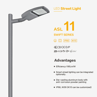 Carcasa negra para farola LED IP66 para parques, jardines y carreteras, urbanizaciones compatibles con fuente de alimentación de CA