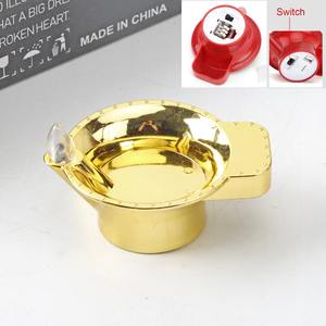 Lampe à huile indienne YF en PP, petite, étanche, à LED, fonctionnant avec une <span class=keywords><strong>pile</strong></span> <span class=keywords><strong>2032</strong></span>, décoration Diwali, beige/rouge/doré/argenté/cuivre - Product Image 3