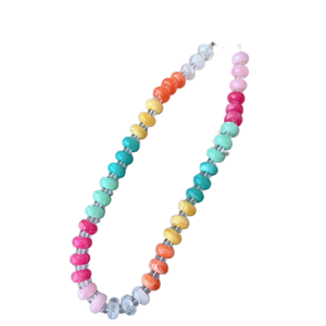 Collar de cadena con cuentas acrílicas de arcoíris y perlas, estilo fresco y pequeño, para mujer, accesorios transfronterizos europeo-americano, ideal para fiestas. - Product Image 1