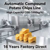 Productielijn voor samengestelde aardappelchips 800kg/uur Hoge opbrengst Stapelbare chips productiefabriek PLC-besturing SUS304