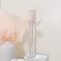 Tubes de gloss à lèvres ronds transparents vides de 4 ml, emballage cosmétique personnalisé avec étiquette, conteneur avec matériau AS