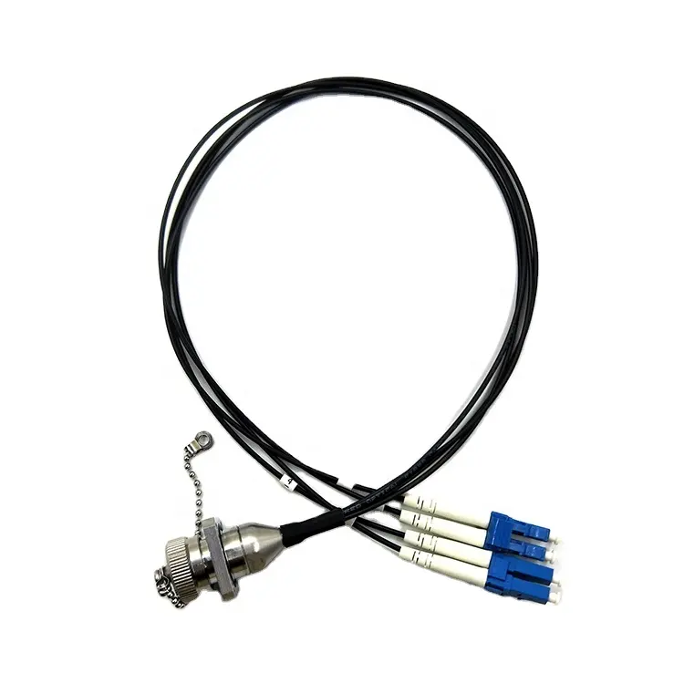 Kabel Serat Optik Lapis Baja Taktis DLC-2FC-SM-5.0-LSZH-80m dengan Konektor