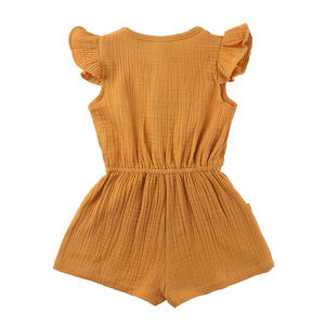 Mamelucos de cuento para niños Ropa para recién nacidos <span class=keywords><strong>Pijamas</strong></span> de color liso Gasa de algodón Ropa de verano para bebés - Product Image 4