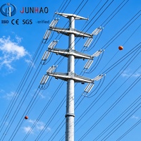 Poteau utilitaire en acier galvanisé à chaud pour l'électrification rurale, support de montage pour lampadaires solaires et caméras de vidéosurveillance, poteau électrique