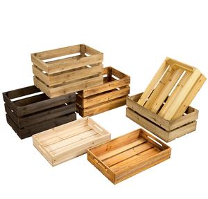 Vintage storage box supermarket display small wooden crate
