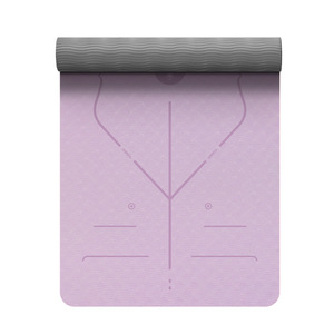 Yomer Yoga Mat 8mm Thick Tpe Anti Slip With Asana Guide Lines For Beginners Fitness <b>Exercise</b> - Product Image 3