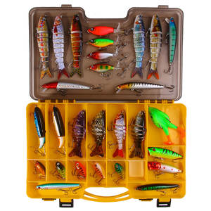 हेंगजिया 3 डी यथार्थवादी मछली पकड़ने के ल्योर किट बहु-जोंटेड तैराक सतह वाबबलर फिशिंग सेट - Product Image 2