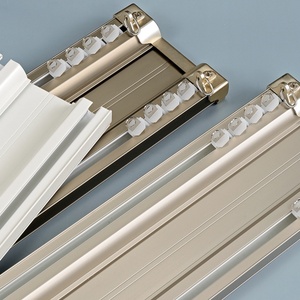 Rail de <span class=keywords><strong>rideau</strong></span> double en <span class=keywords><strong>PVC</strong></span> moderne et écologique, robuste, à double piste, <span class=keywords><strong>pour</strong></span> plafond et fenêtre - Product Image 4