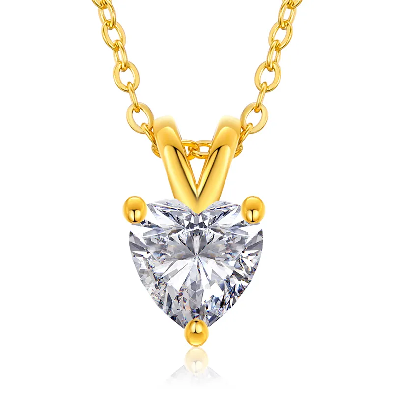 Best Selling Elegant Large Diamond Pendant Jewelry 18K Gold Plated 925 Sterling Silver VVS Moissanite Iced Out Pendant Necklace