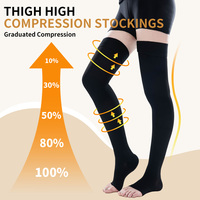 Bas de contention personnalisés grande taille en Spandex/Nylon respirant et écologique 20-30 30-40 mmHg, socles chirurgicaux cuisse-genou