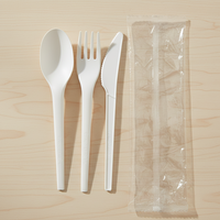 Couteau biodégradable et compostable Greenday, couverts jetables robustes en CPLA 6.5, fourchette et cuillère écologiques pour fêtes et pique-niques