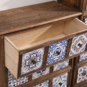 Mobile Alto Vintage <span class=keywords><strong>in</strong></span> <span class=keywords><strong>Legno</strong></span> Massello con 5 Cassetti, Arredamento Rustico per Soggiorno/Camera da Letto/Ufficio a Prezzo Conveniente - Product Image 5