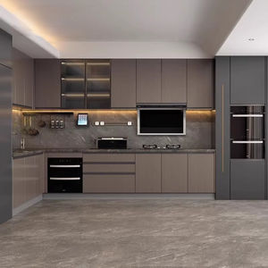 Muebles de Cocina Modernos Modulares de Madera Maciza <span class=keywords><strong>para</strong></span> Apartamento, Muebles <span class=keywords><strong>para</strong></span> el Hogar Personalizables de Alta Calidad - Product Image 1