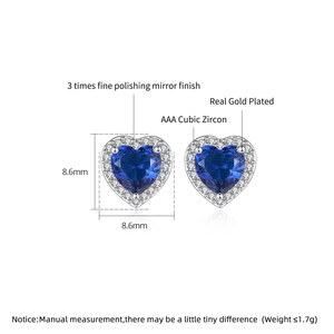 LUOTEEMI Gioielli CZ all'Ingrosso, Fabbrica JINSE, <span class=keywords><strong>Orecchini</strong></span> a Perno per <span class=keywords><strong>Donna</strong></span> a Forma <span class=keywords><strong>di</strong></span> Cuore Piccolo e Delicato - Product Image 2